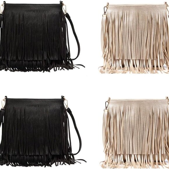 Women Fringe Tassel Cross Body Bag Leisure Shoulder Bag - Picture 6 of 6